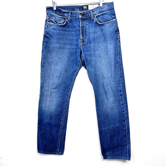 Imogene and Willie Barton Slim Denim Jeans 34 Mid Rise Medium Wash 100% Cotton - Picture 1 of 6